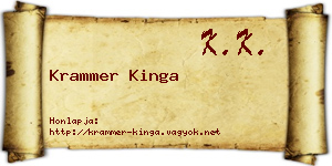 Krammer Kinga névjegykártya